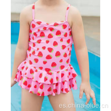 Traje de baño de verano de punto de niña